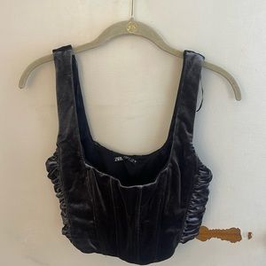 Zara suede crop top